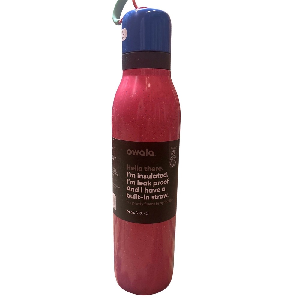 Owala FreeSip‎ Twist 24oz Stainless Steel Water Bottle Bubblegum Burst Pink New